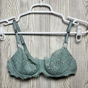 Victoria’s Secret dream angel push-up without padding green lace size 34 B